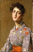 William Merrit Chase Girl in a Japanese Costume Sweden oil painting artist